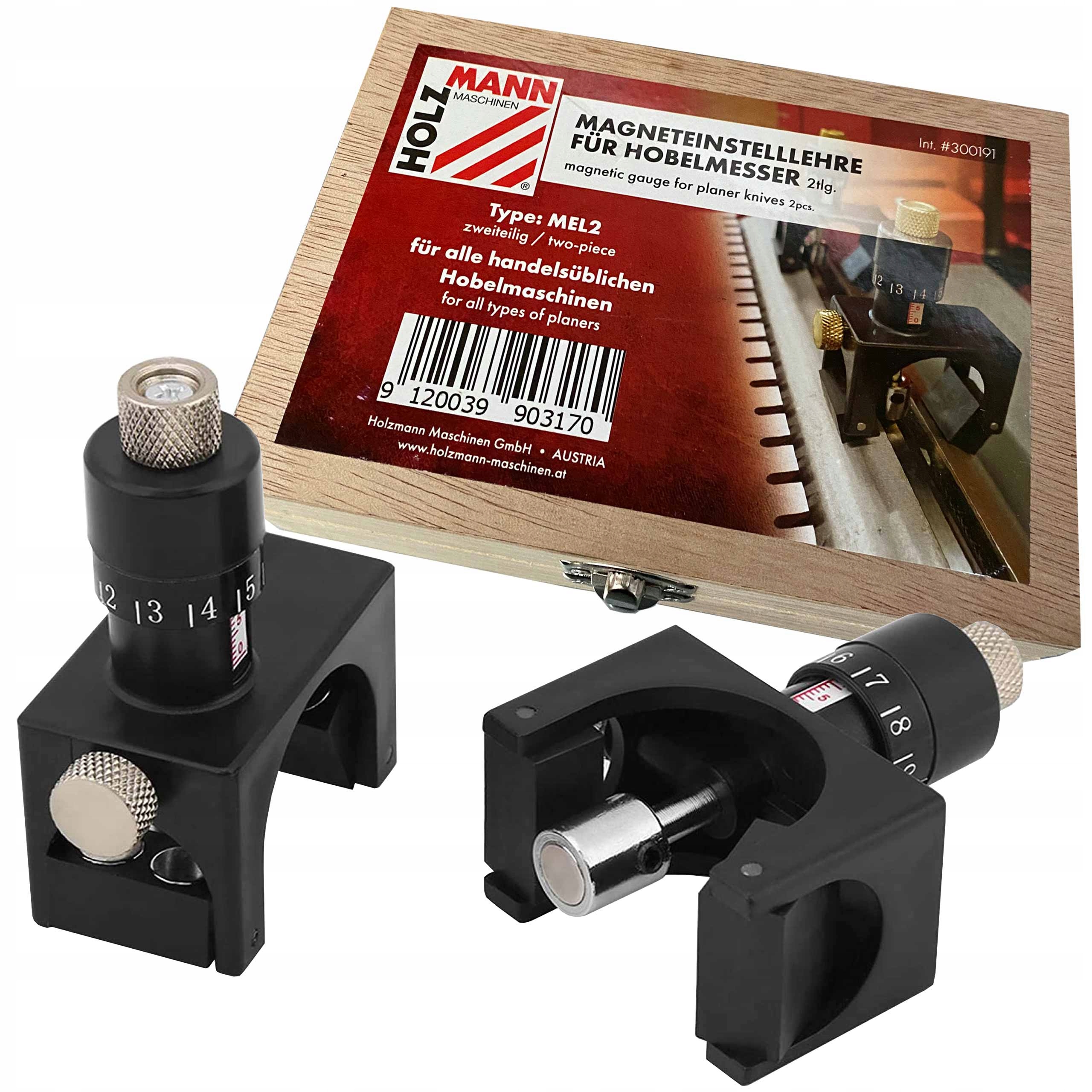MAGNETYCZNY PRZYRZĄD DO USTAWIANIA NOŻY STRUGAREK HOLZMANN MEL2 | 2 SZTUKI Model MEL2