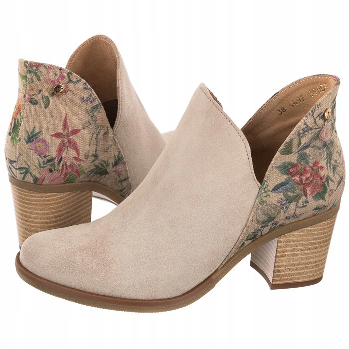 

Buty Damskie Botki Maciejka Beżowe w Kwiaty 04492