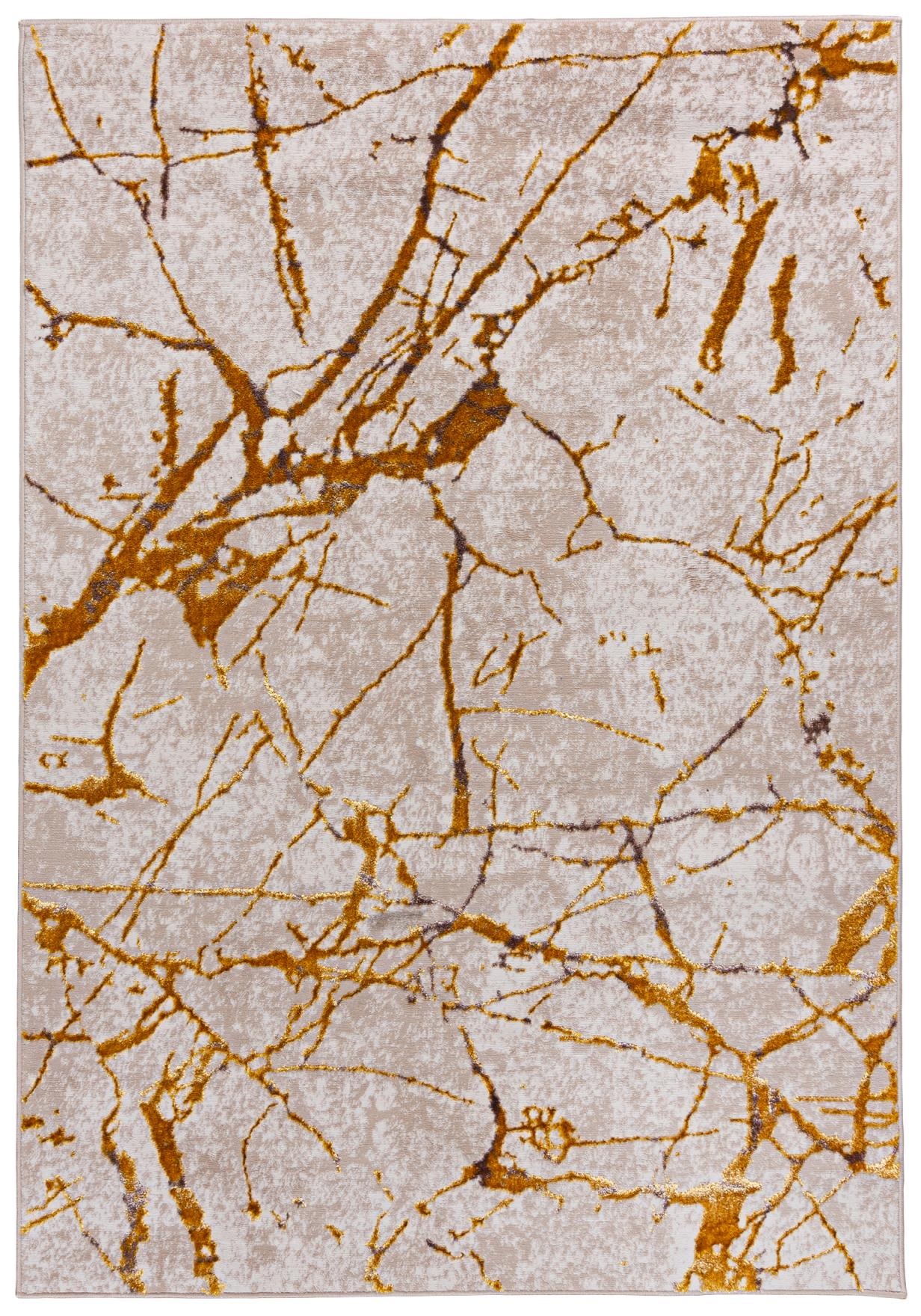 Koberec do obývacího pokoje béžový 80x150 cm abstraktní glamour měkký pro alergiky