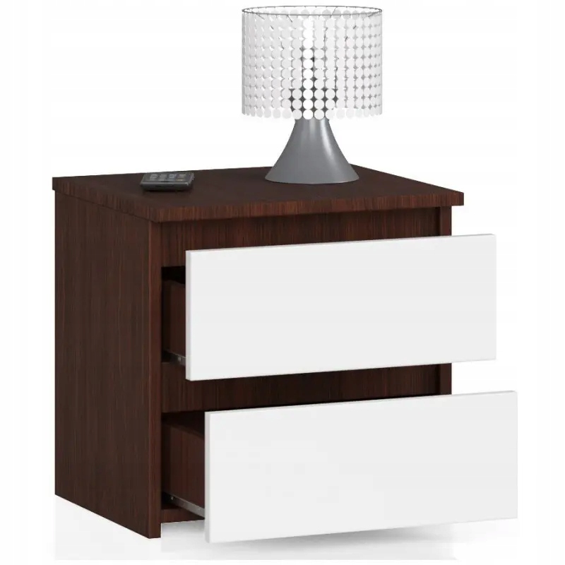 Młodzieżowy stolik nocny wenge biały 2 szuflady 40 Stan opakowania oryginalne