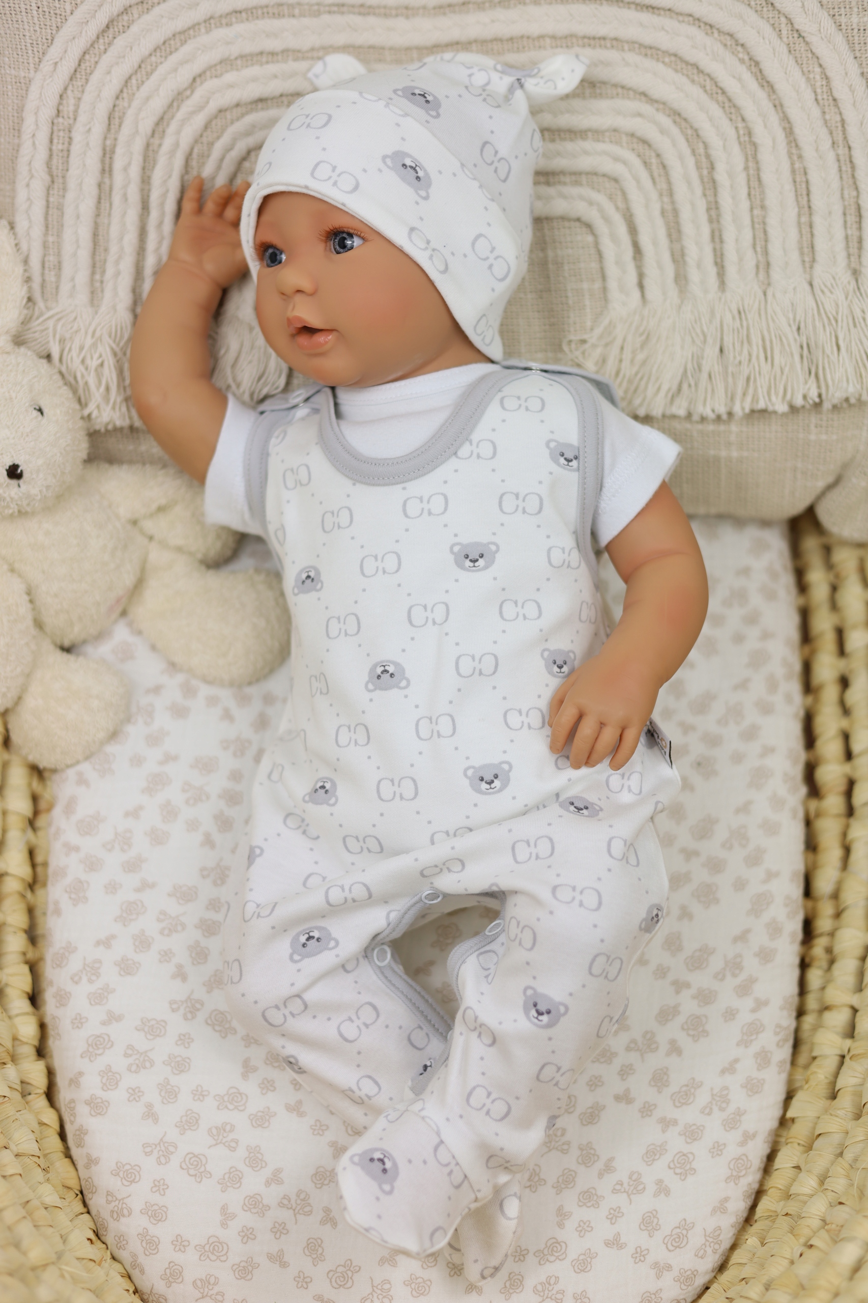 ŚPIOCHY NIEMOWLĘCE ŚPIOSZKI BAWEŁNIANE ROZPINANE r.56 BABY BEAR /54/ Rozmiar (new) 56 (51 - 56 cm)