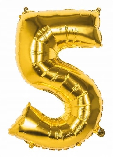 

Balon foliowy Cyfra 5 34''/ 86cm Złoty