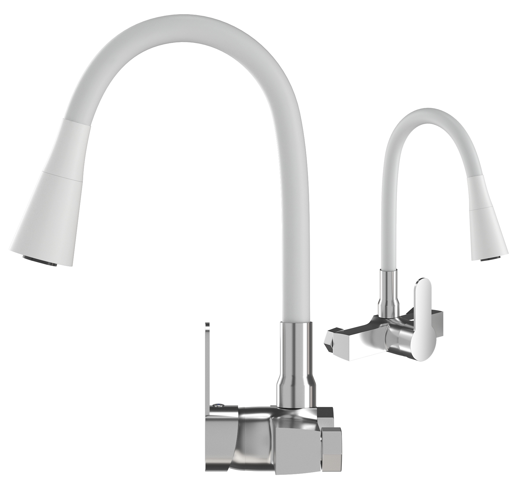 Flexibilný Kuchynský Kohútik Na Stenu S Ohybným Výtokom, Chróm, Biely Flexo, Umývadlo