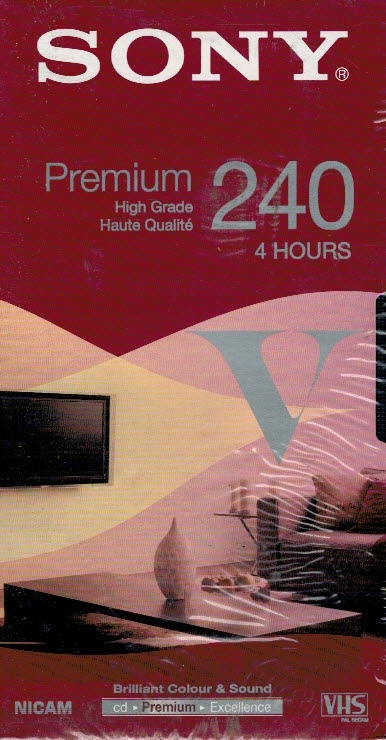 Kazeta Vhs Sony Premium 240 4 Hours x 3