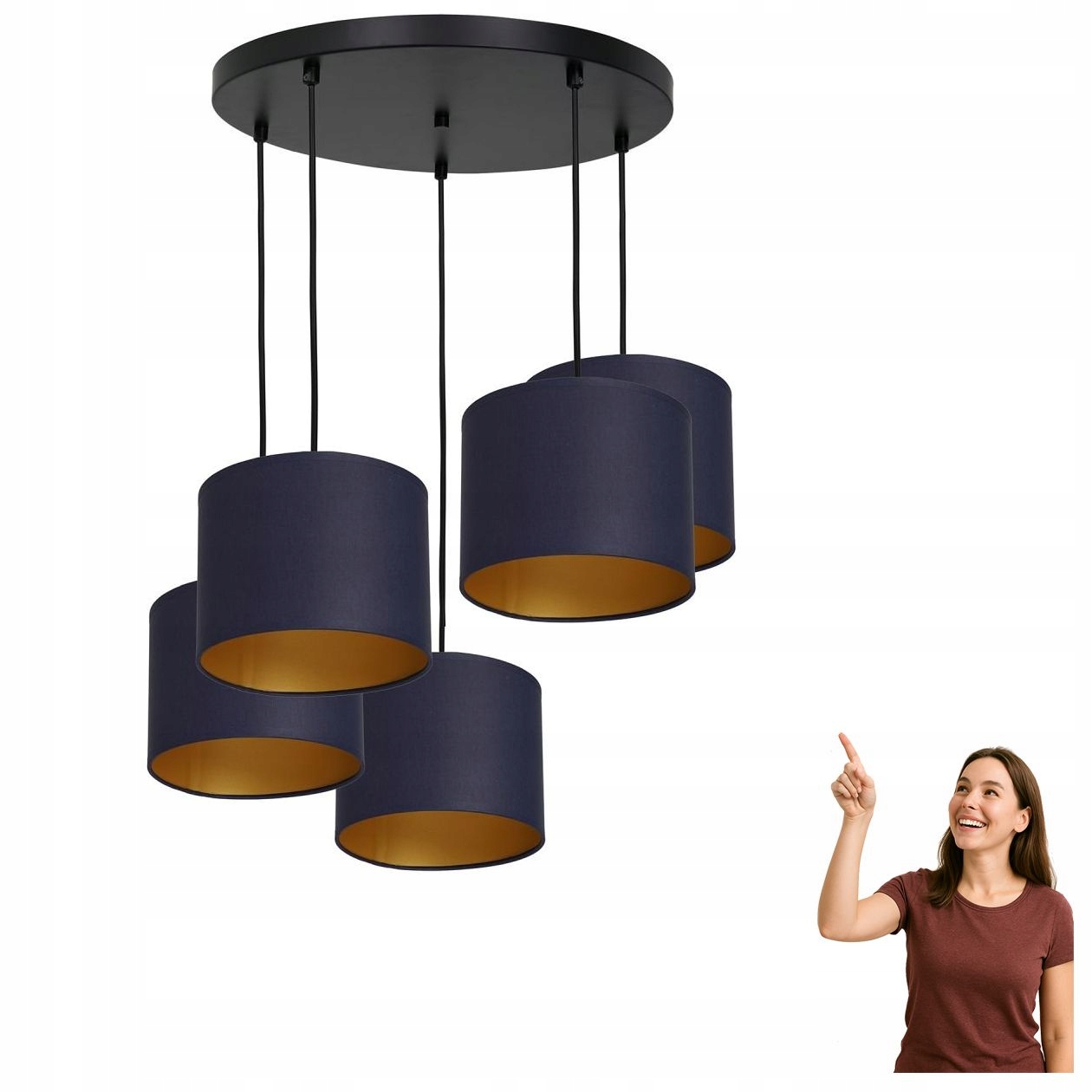 Závěsná pětiplamenná lampa na kruhu Arden 3571 Luminex