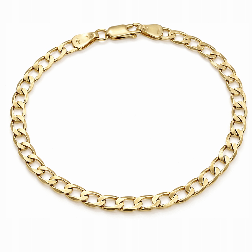 Bransoletka Złota Męska Pancerka 4,80 mm Diamentowana pr 585 Grawer