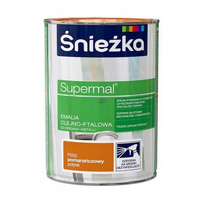 Śnieżka Olejna Pomarańczowy F550 10L Supermal farba olejno-ftalowa drewna