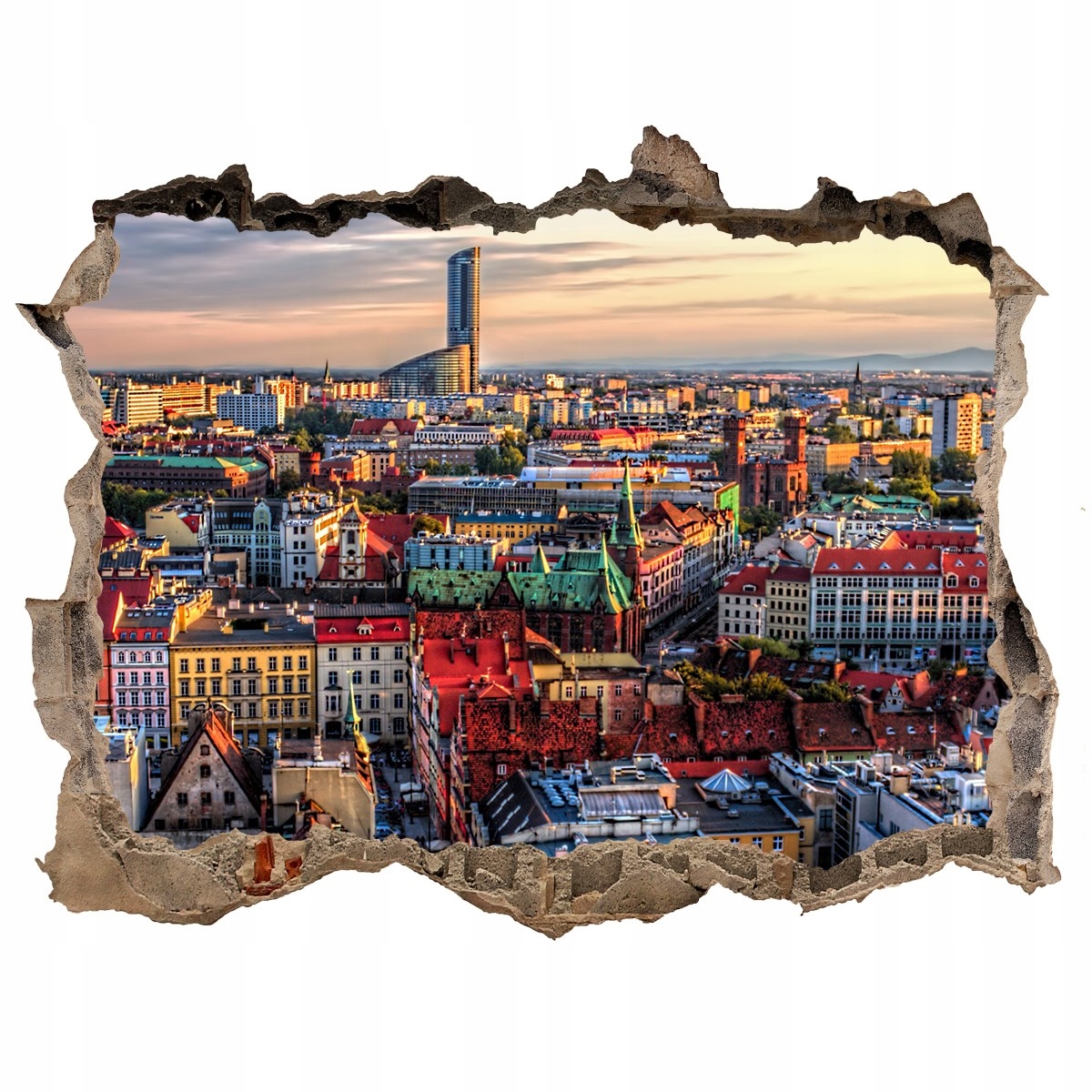 

Fototapeta dziura na ścianę 3d Panorama Wrocławia