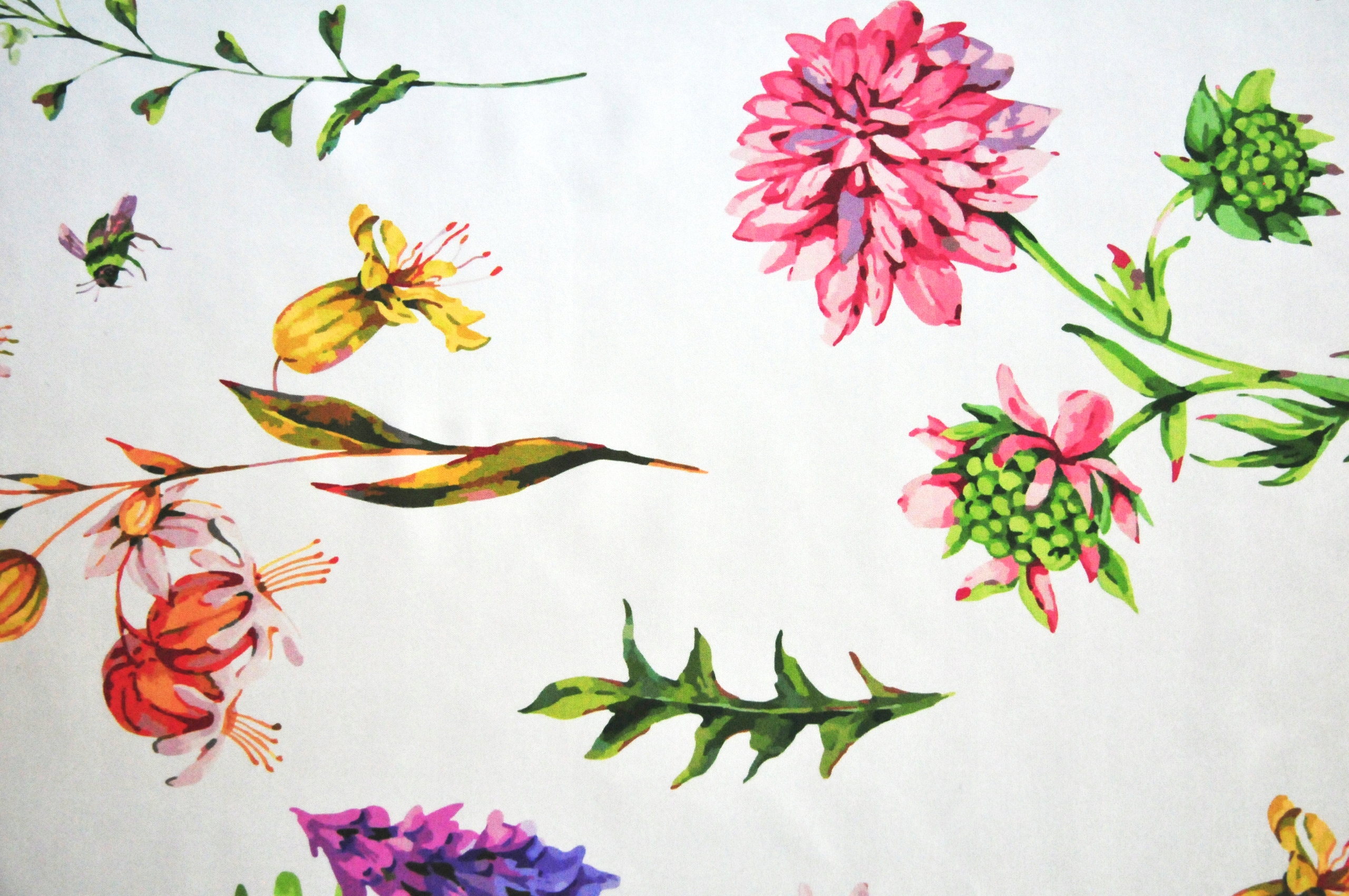 

Obrus na stół w kwiaty Prostokątny 120x150 biały