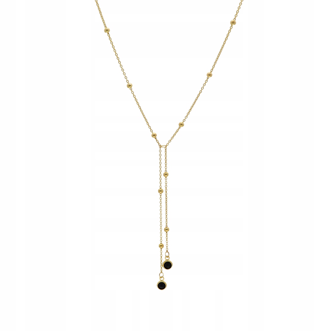 Náhrdelník s kravatou a černým zirkonem stříbro