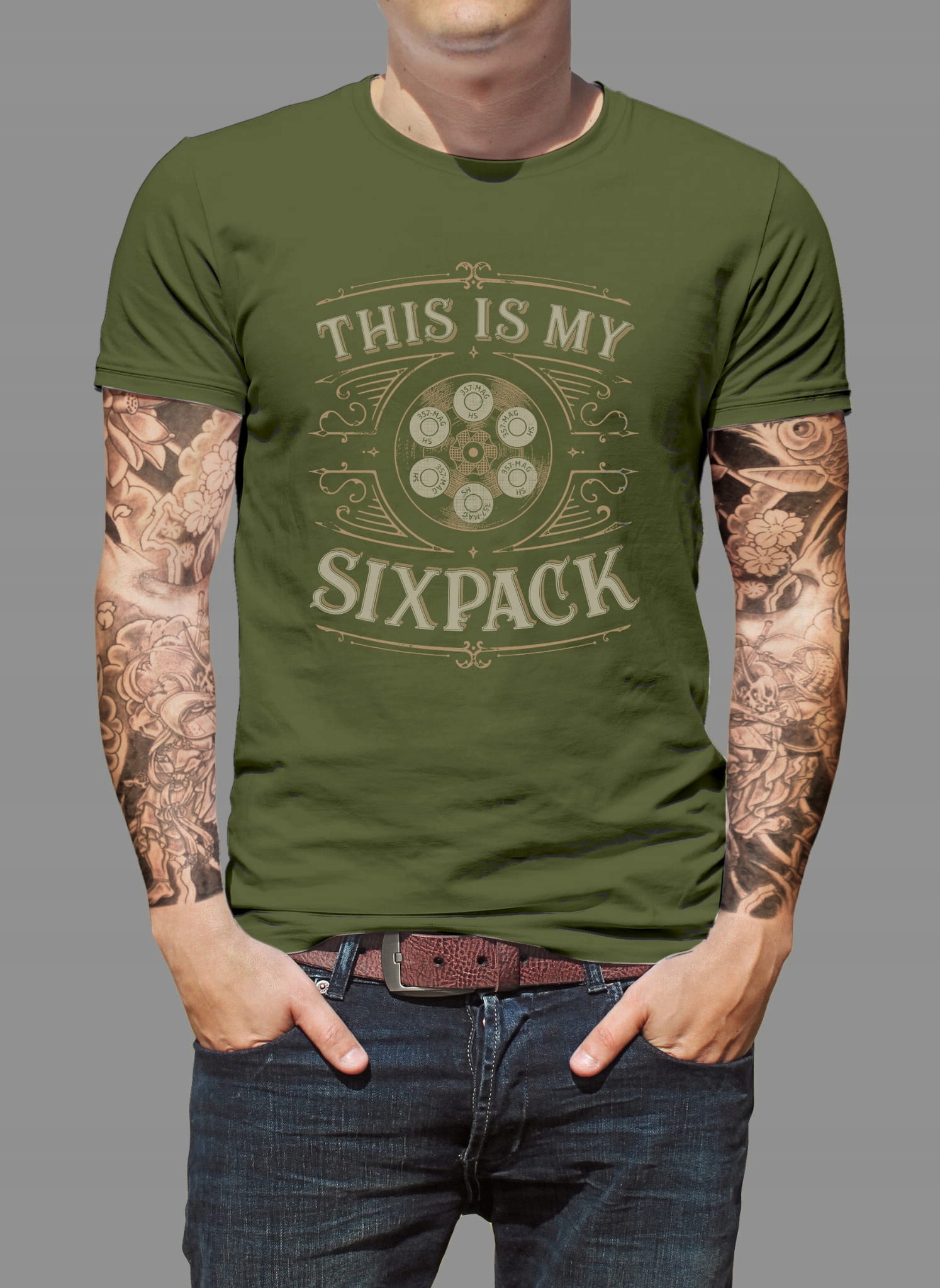 

Koszulka Sixpack - męska khaki L