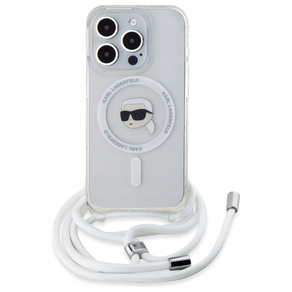 Pouzdro Karl pro iPhone 16 Pro, obal MagSafe popruh na krk