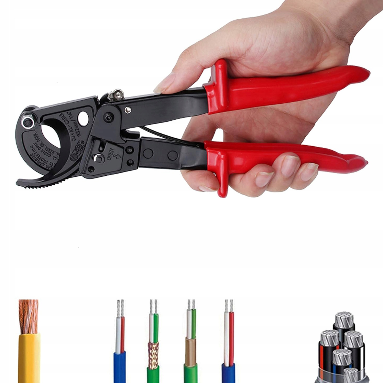 Nożyce Zapadkowe Do Kabli 240MM² Przecinak do Kabli Obcinak Kabli HS-325A