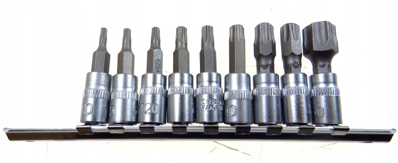 

Klucze Trzpieniowe Bity Torx 1/4" 9EL T10-T60