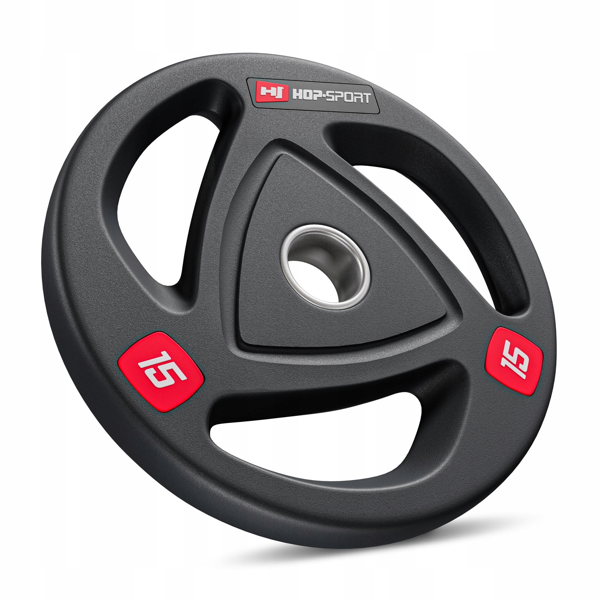 Obciążenie olimpijskie 15kg żeliwne powlekane z uchwytami 50mm do sztangi