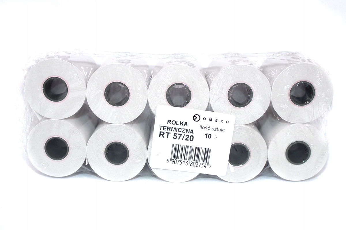 

Rolki termiczne 57x20m 10szt. do kas fiskalnych