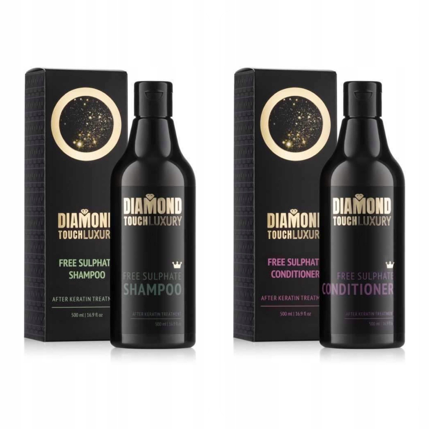 Diamond Touch Luxury zestaw Szampon Odżywka po keratynie 2x500ml Bez Sls!