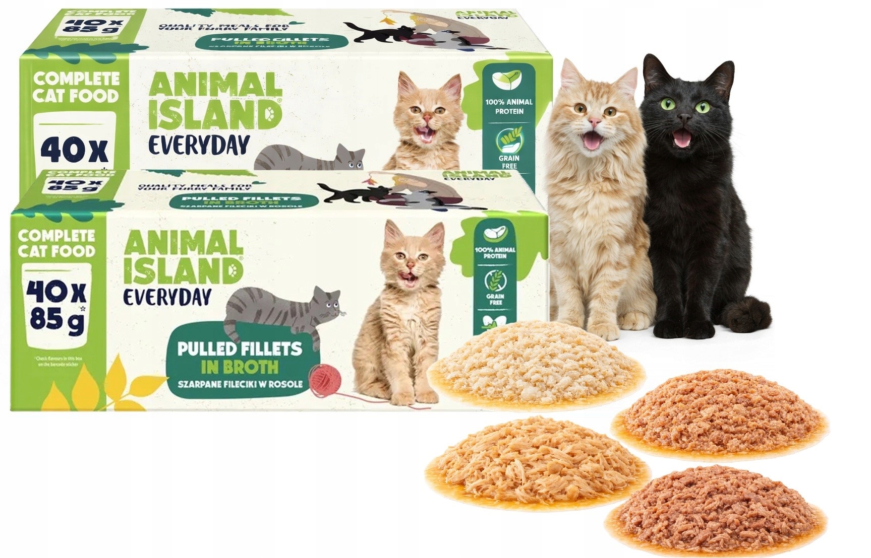 Animal Island Mokra karma dla kota mix 4 smaków 80 x 85g soczysta, pożywna