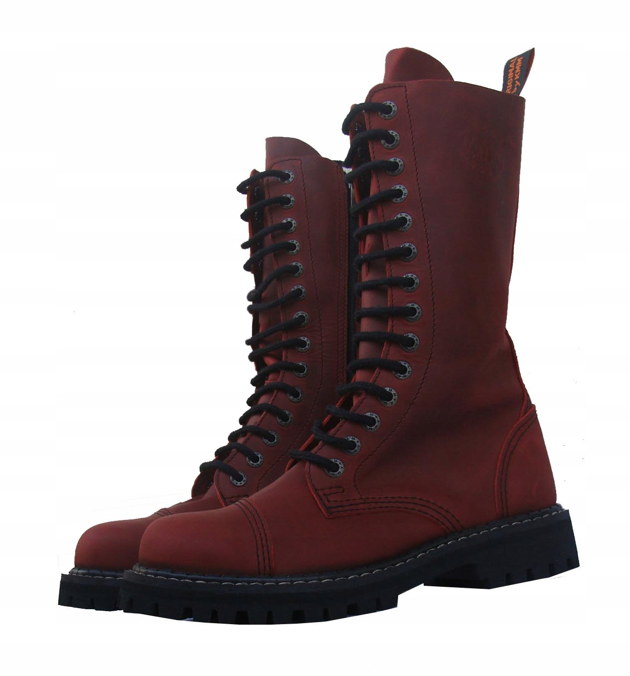 GLANY KMM Czerwone Bordowe 14 dziur Rozpinane Wysokie ORYGINAŁ Rozmiar 41 Marka KMM