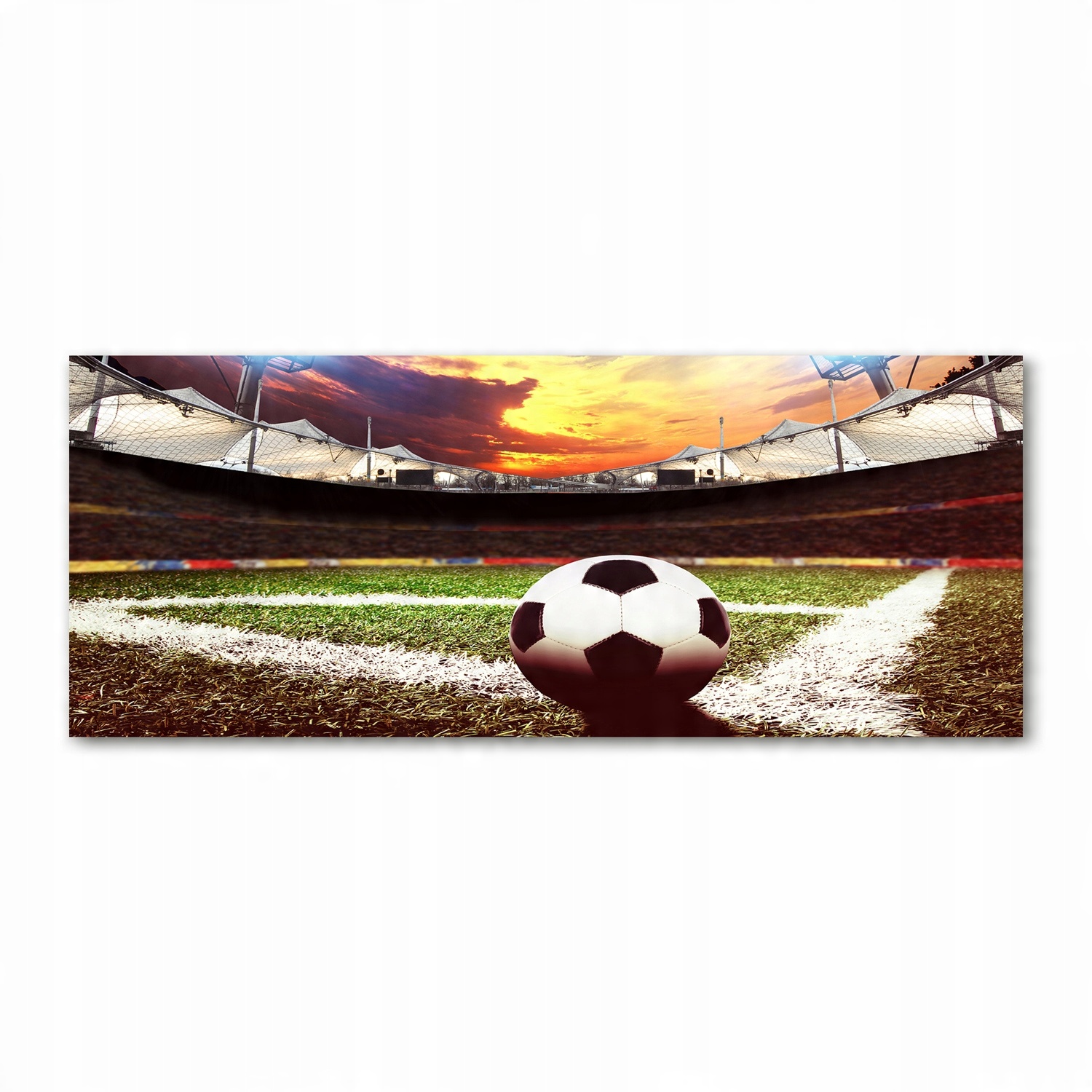 

Foto obraz szkło akryl Piłka na stadionie 125x50cm