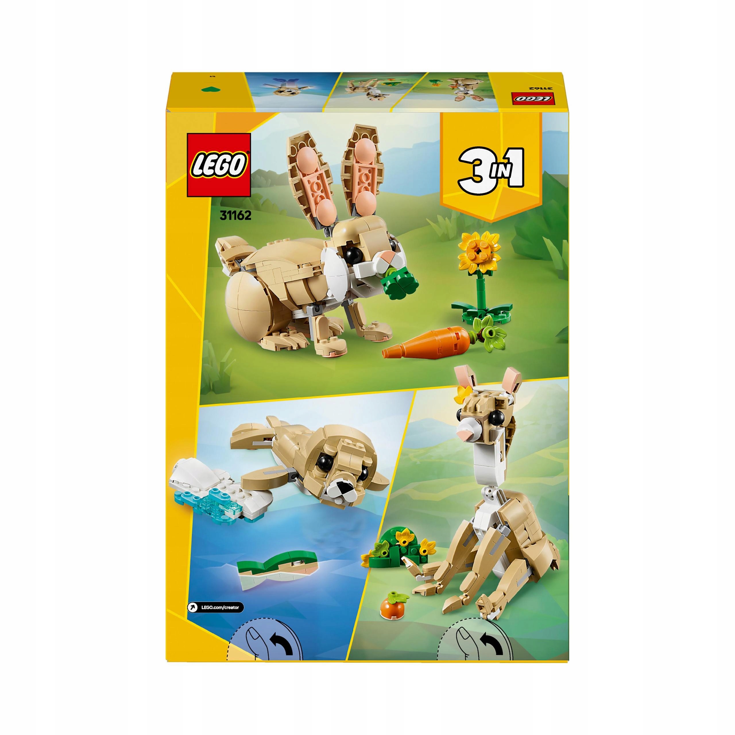 Lego Creator 3v1 31162 Roztomilý Králíček Lama Tuleň Ryba Mrkev Slunečnice
