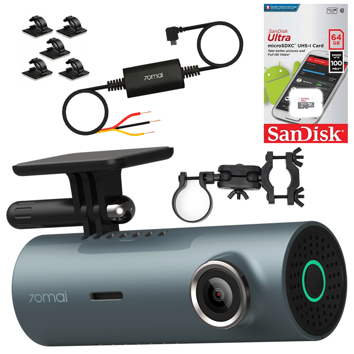 

Rejestrator jazdy 70mai M300 Uchwyt+ UP02+ 64GB