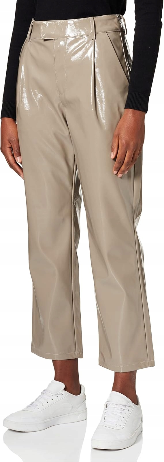 Jjxx Béžové Jednoduché Kalhoty Z Lesklého Materiálu S 6FA