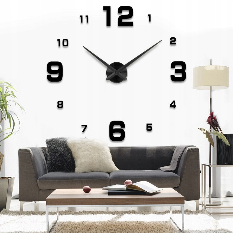 

Zegar Ścienny Duży Naklejany Na Ścianę 3D 65-130cm