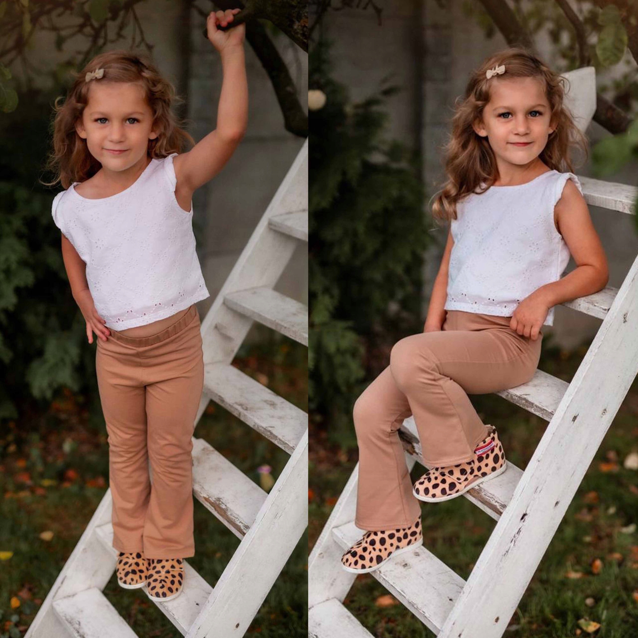 Lekkie dzwony FLARE spodnie legginsy dziewczęce - indygo WIOSNA LATO 122 Płeć dziewczynki