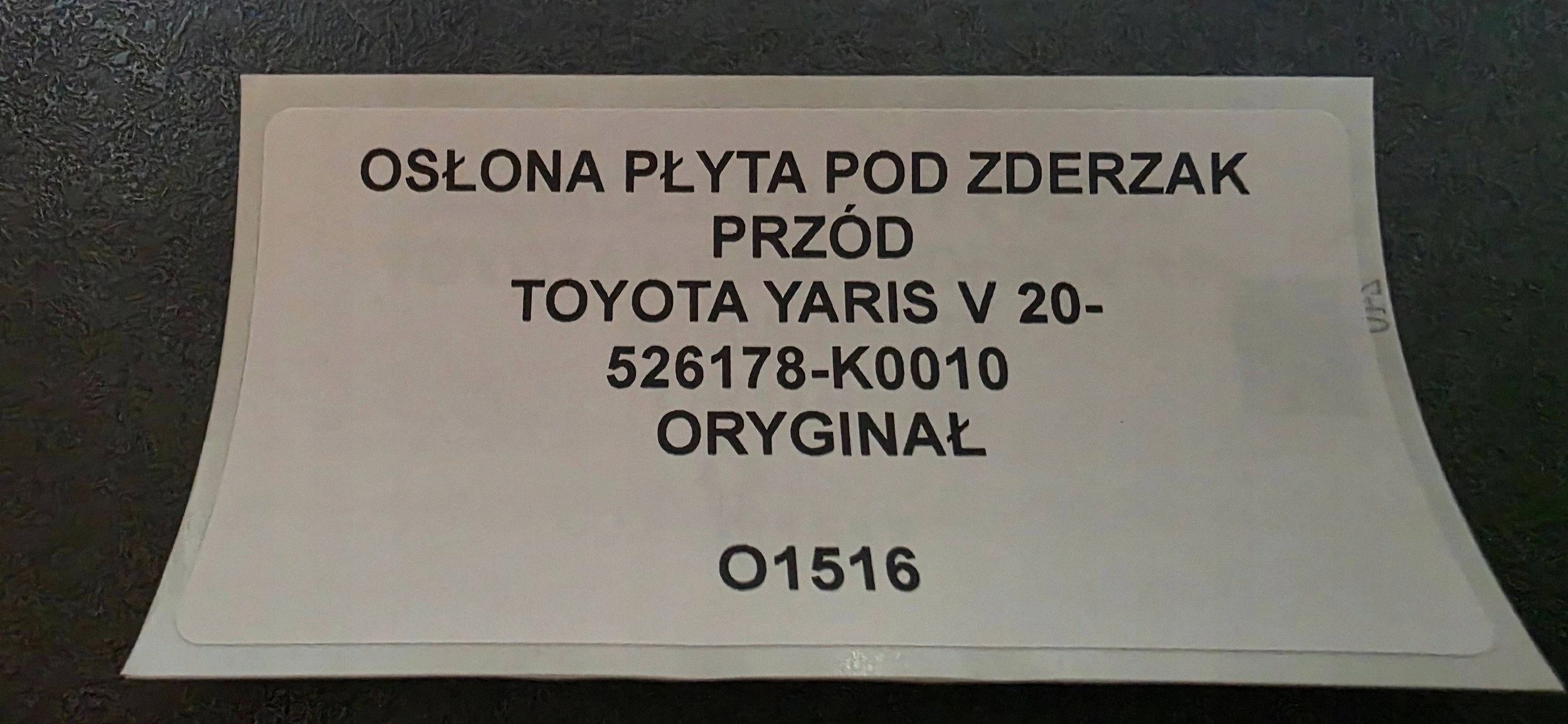 cover below front bumper front Toyota Yaris XP210 52618K0010