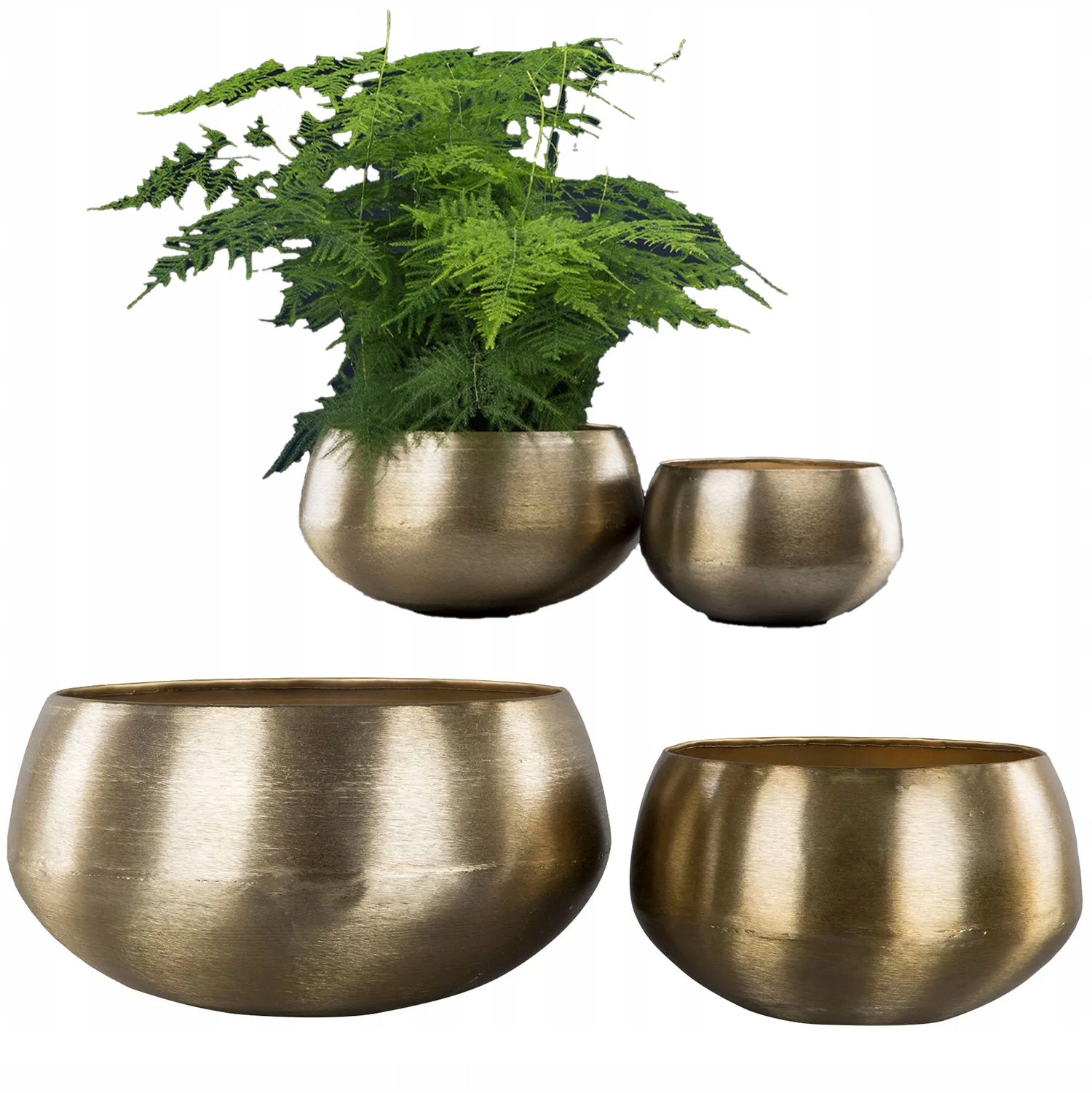Květináč Na Bonsaje Velký Zlatý Kovový 2 ks obal na květináč do domu obývacího pokoje