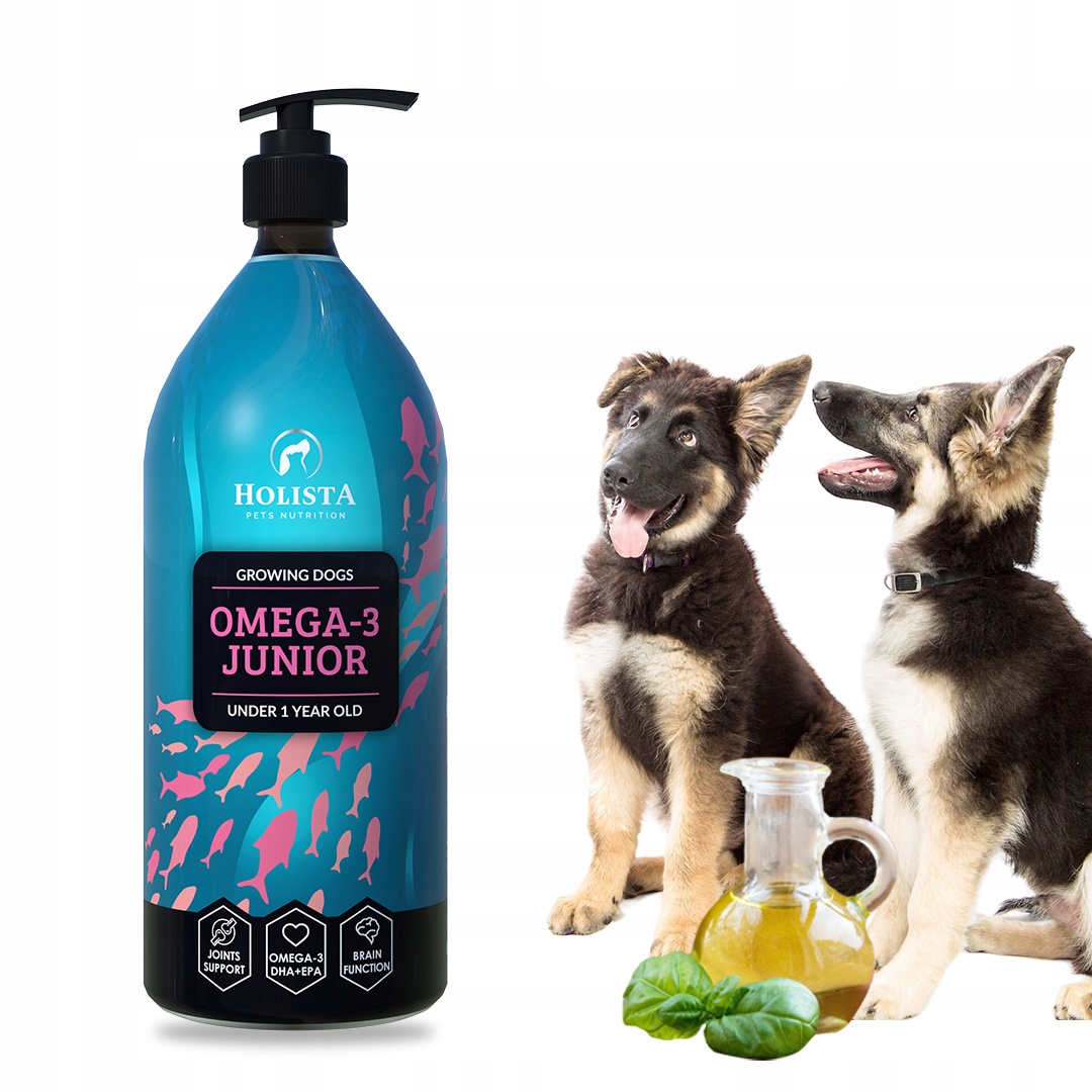 Holista Omega 3 Junior Olej dla Psa Szczeniąt Młodych Psów Dha Barf 1000ml