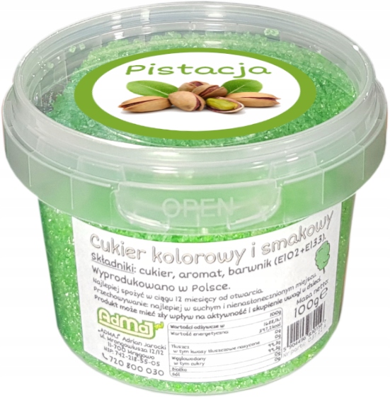 Cukier Do Waty Cukrowej Pistacja 100g Pistacjowy Zielony Marka AdMaJ