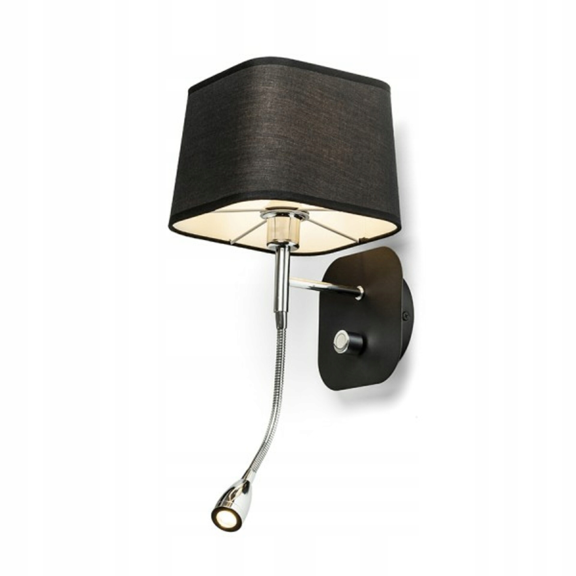 Rendl Perth nástenná lampa Led čierna/chróm, E14, 3W+15W, 3000K, 30°