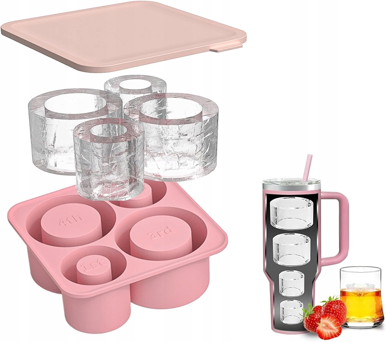Velký silikonový zásobník na ledové kostky pro hrnek 20-30-40 oz