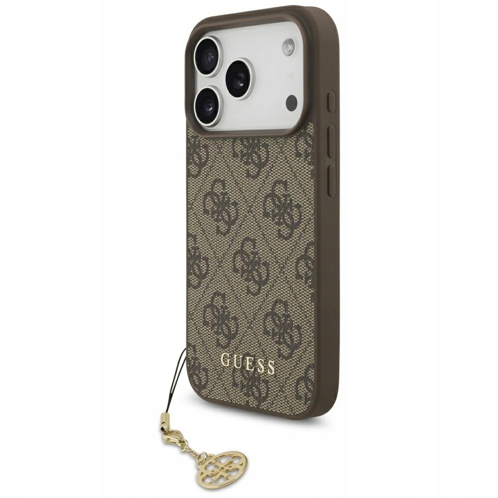 Guess – Hardcase 4G Charm Cradle MagSafe etui na iPhone 17 Pro – brązowe