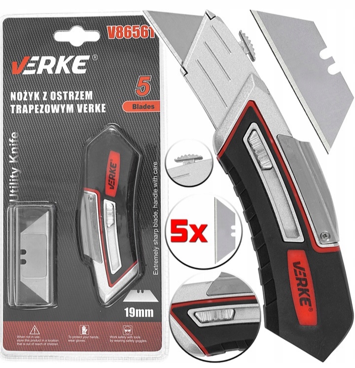 NÓŻ Z OSTRZEM TRAPEZOWYM SKŁADANY NOŻYK VERKE