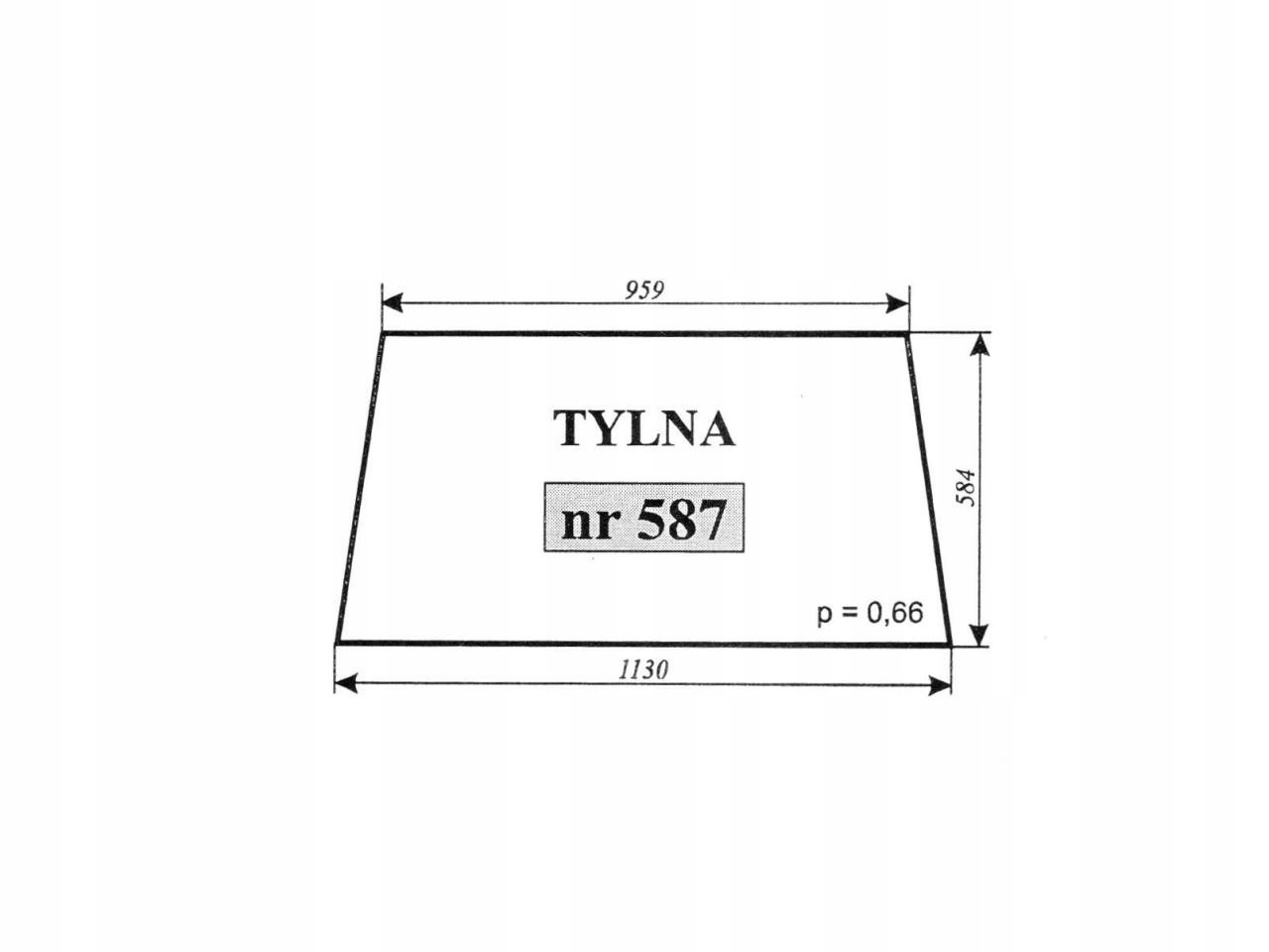 ЗАДНЕЕ СТЕКЛО C-330 URSUS MF ЗАМОСЦЬ 587