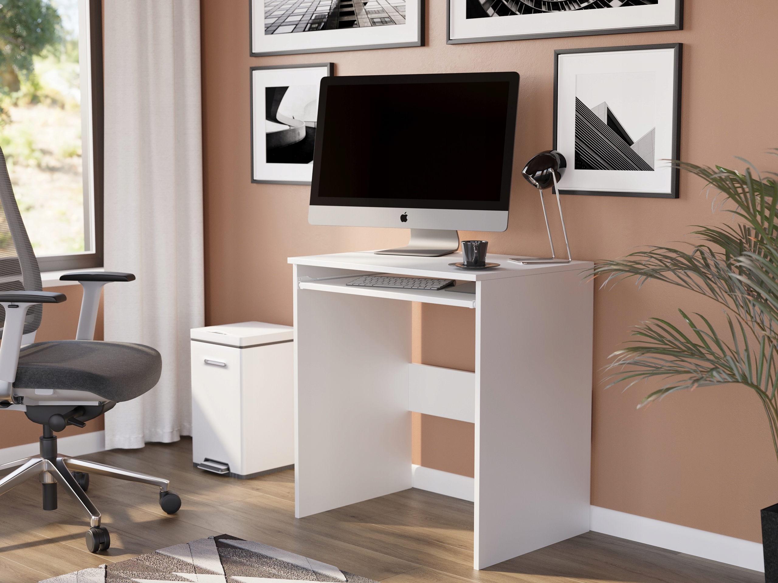 BIURKO KOMPUTEROWE 70CM STOLIK STÓŁ LAPTOP N-1 BIALE