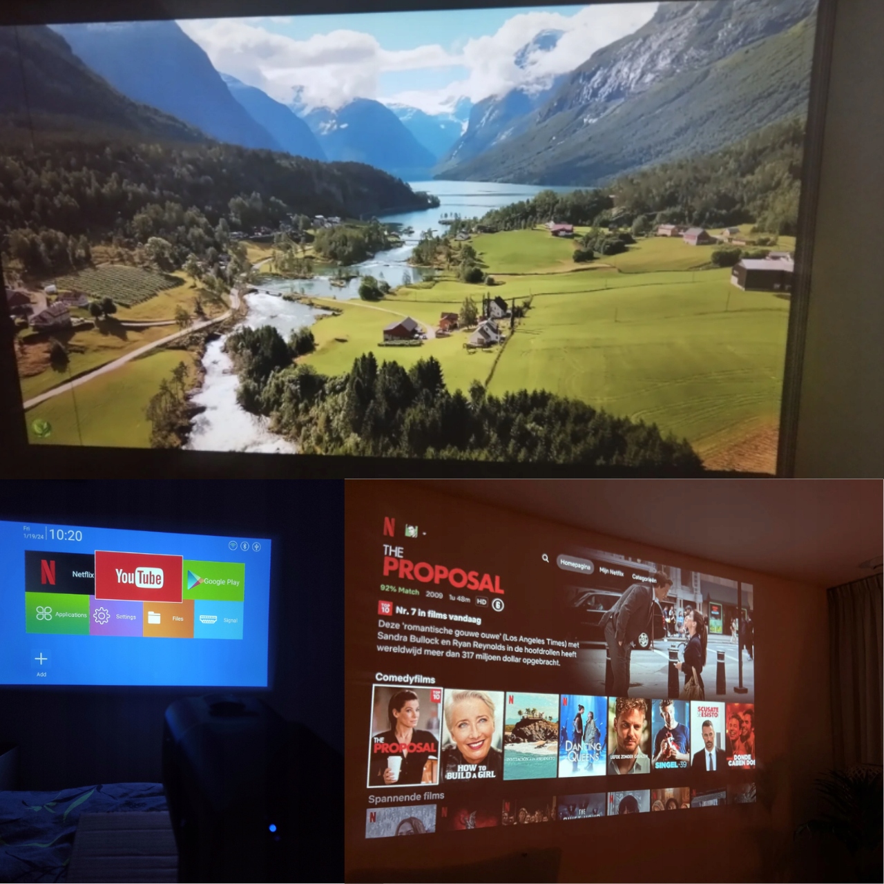 PROJEKTOR RZUTNIK 4K ANDROID LED WIFI MINI PRZENOŚNY FULL HD +SMART TV 2024 Złącza Audio OUT HDMI USB wyjście słuchawkowe