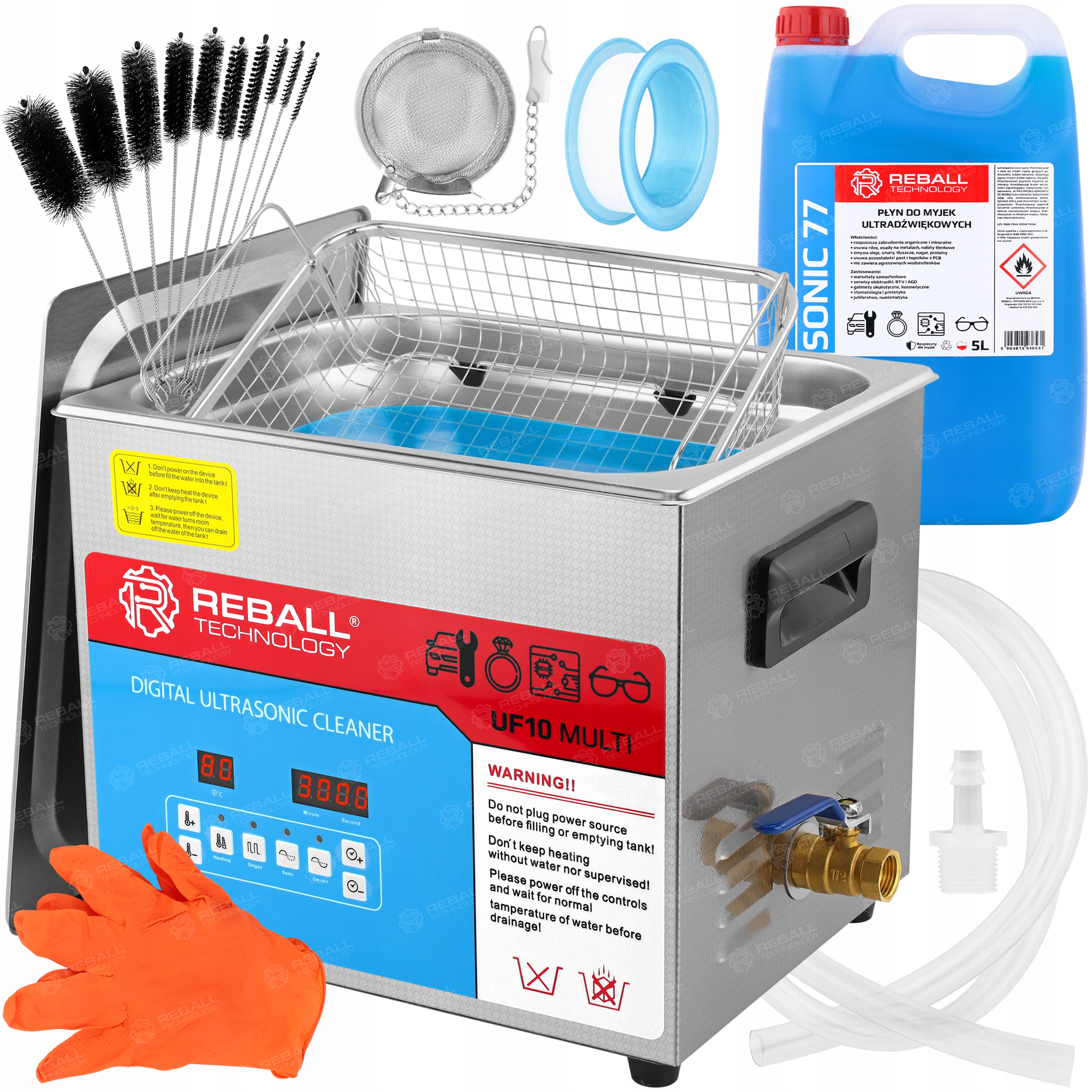 Ultrazvuková Umývačka 10 L Kozmetická Dielňa UF10 640W 5 L SONIC77