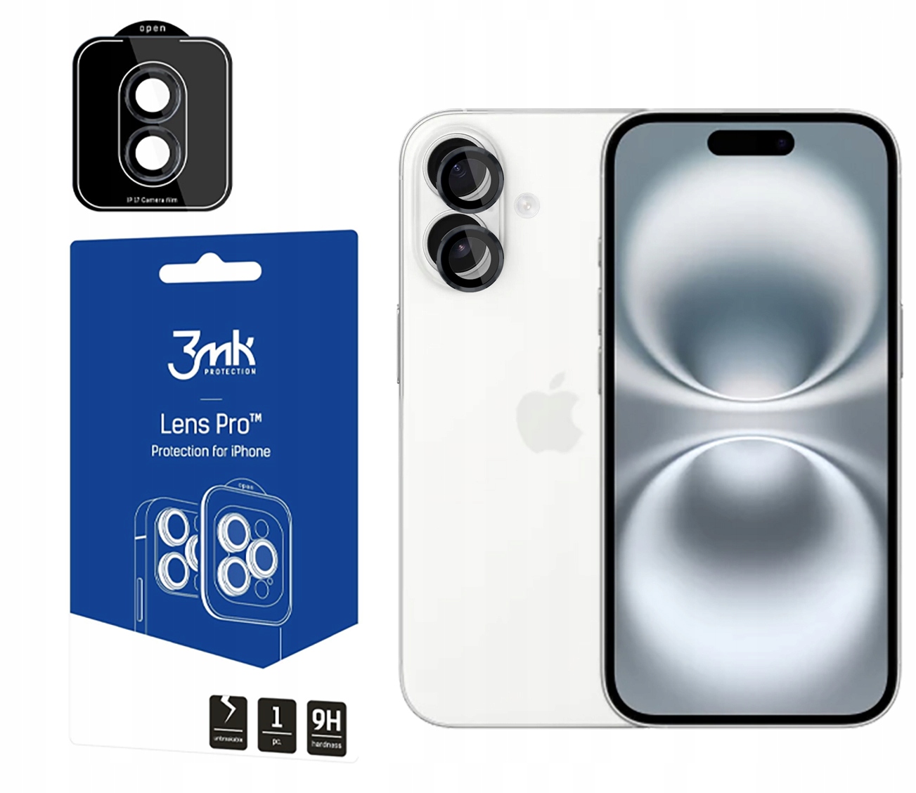 Sklo Lens Protection Pro na objektiv 3MK pro iPhone 17 Černé