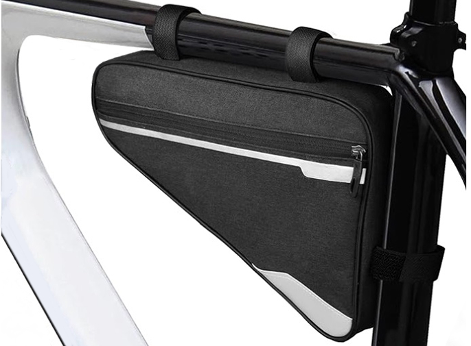 SAKWA ROWEROWA TRÓJKĄTNA TORBA POD RAMĘ NA ROWER WODOODPORNA SASZETKA Kolor dominujący czarny