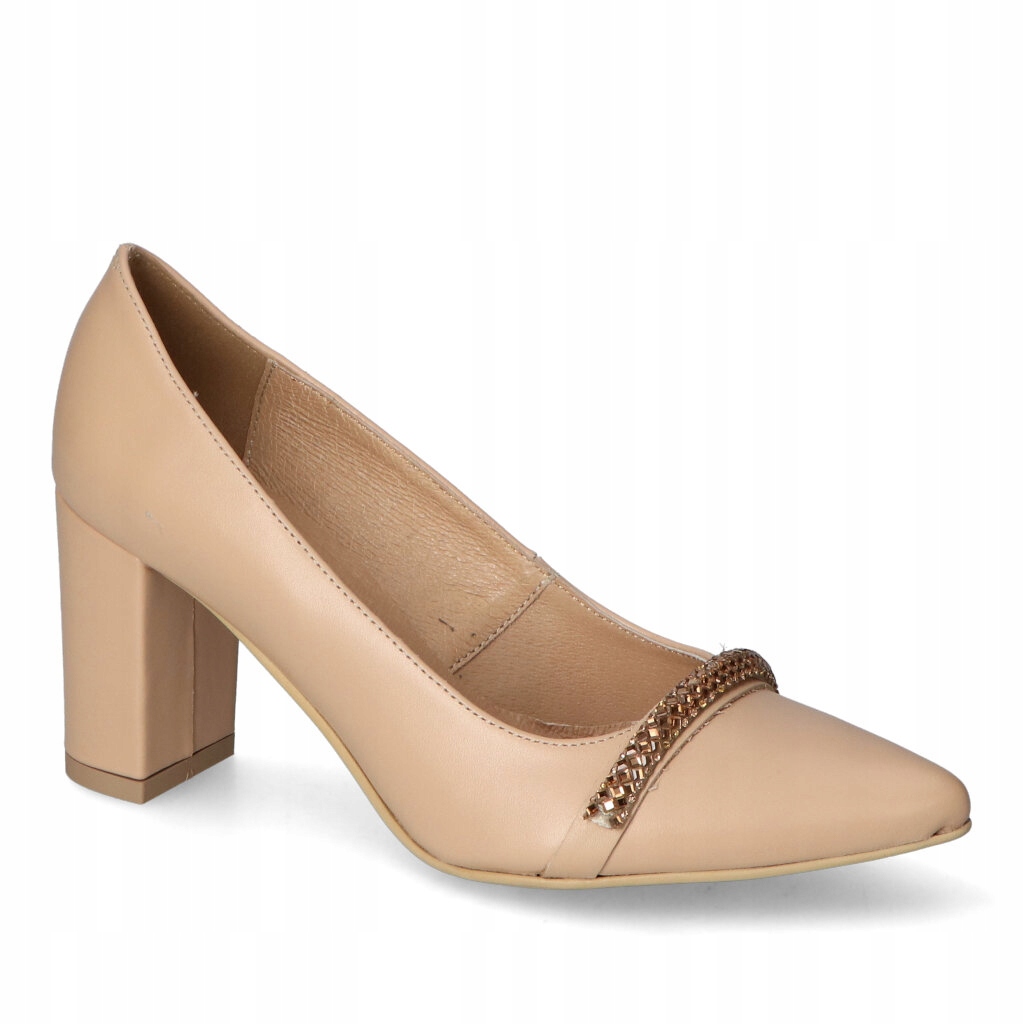 Dámské lodičky Na Sloupku Flisella Béžová Kůže Zdobením 40