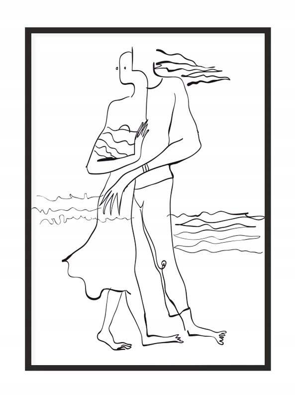 

Obraz Plakat W Ramie 53x73 cm Line art Oni P1865
