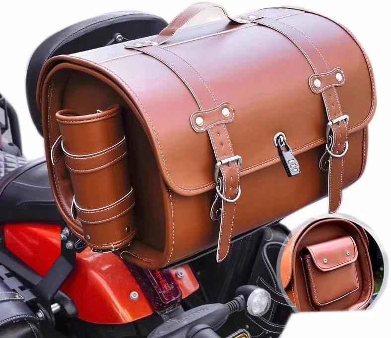 Kožený kufor Sakwa Centrálna motocyklová taška Valček Yamaha XV Virago