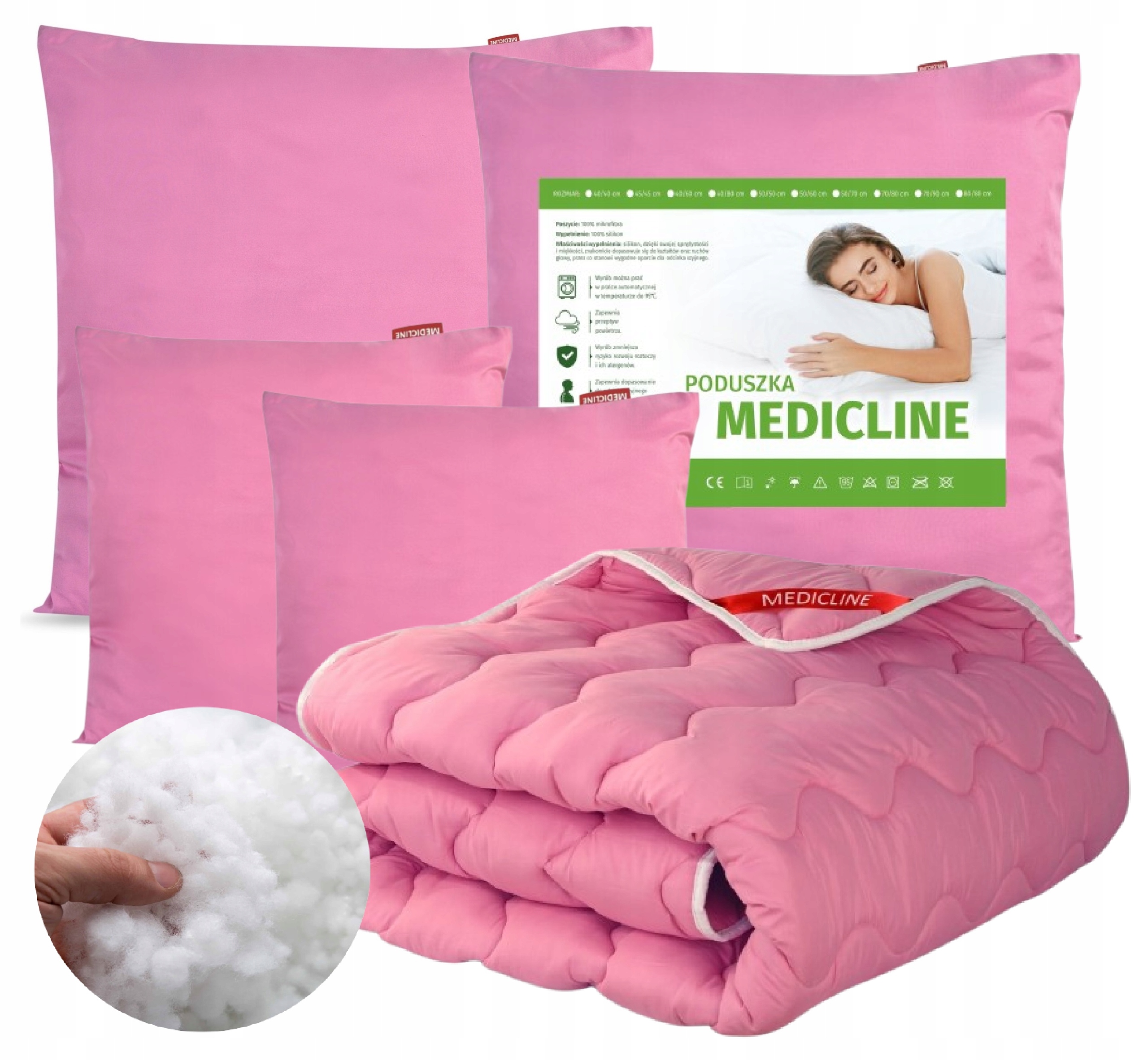 Vlněná Přikrývka 4 Polštáře 70x80 40x40 160x200 cm Silná Teplá Zimní