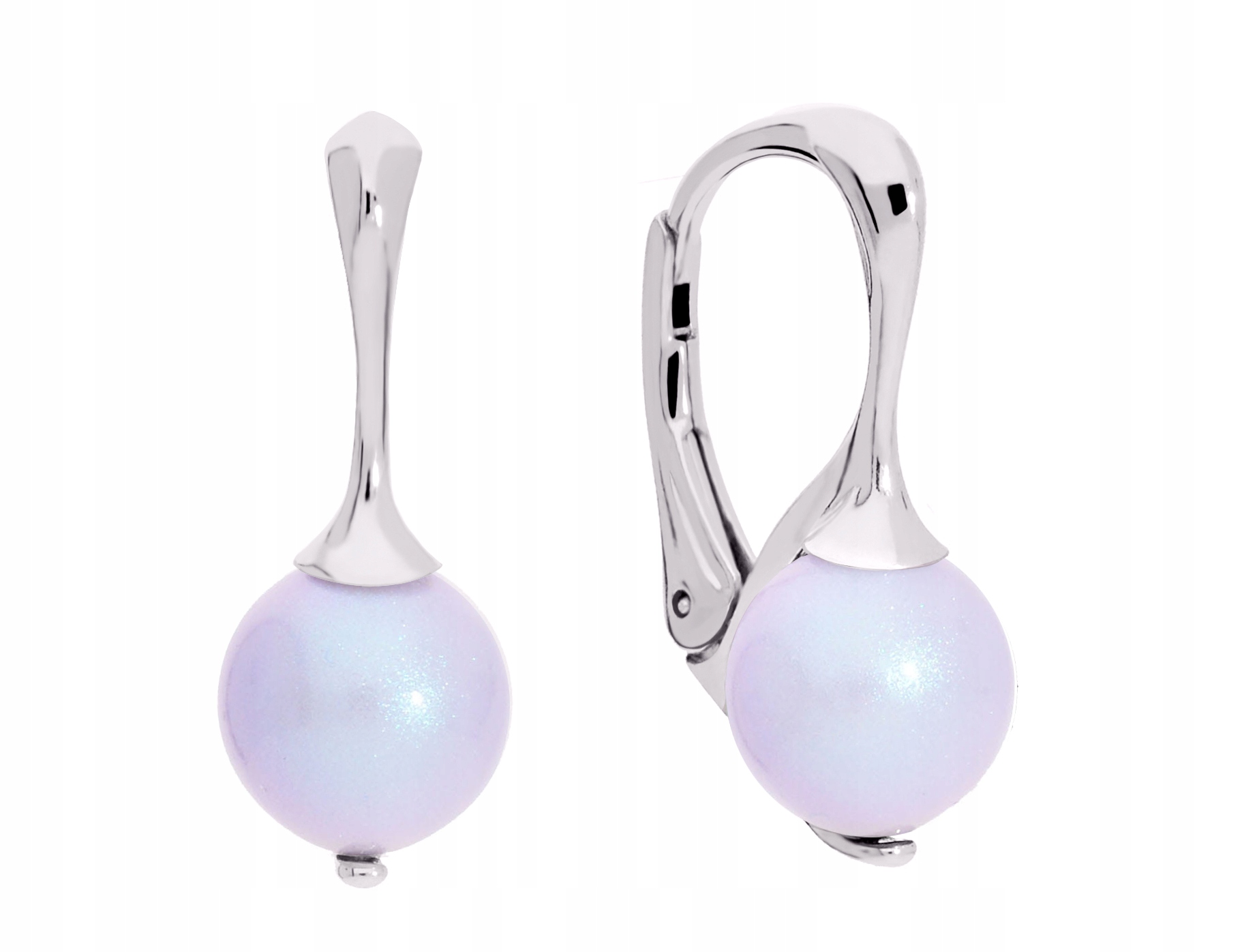 

Kolczyki niebieskie srebrne 925 perła Swarovski