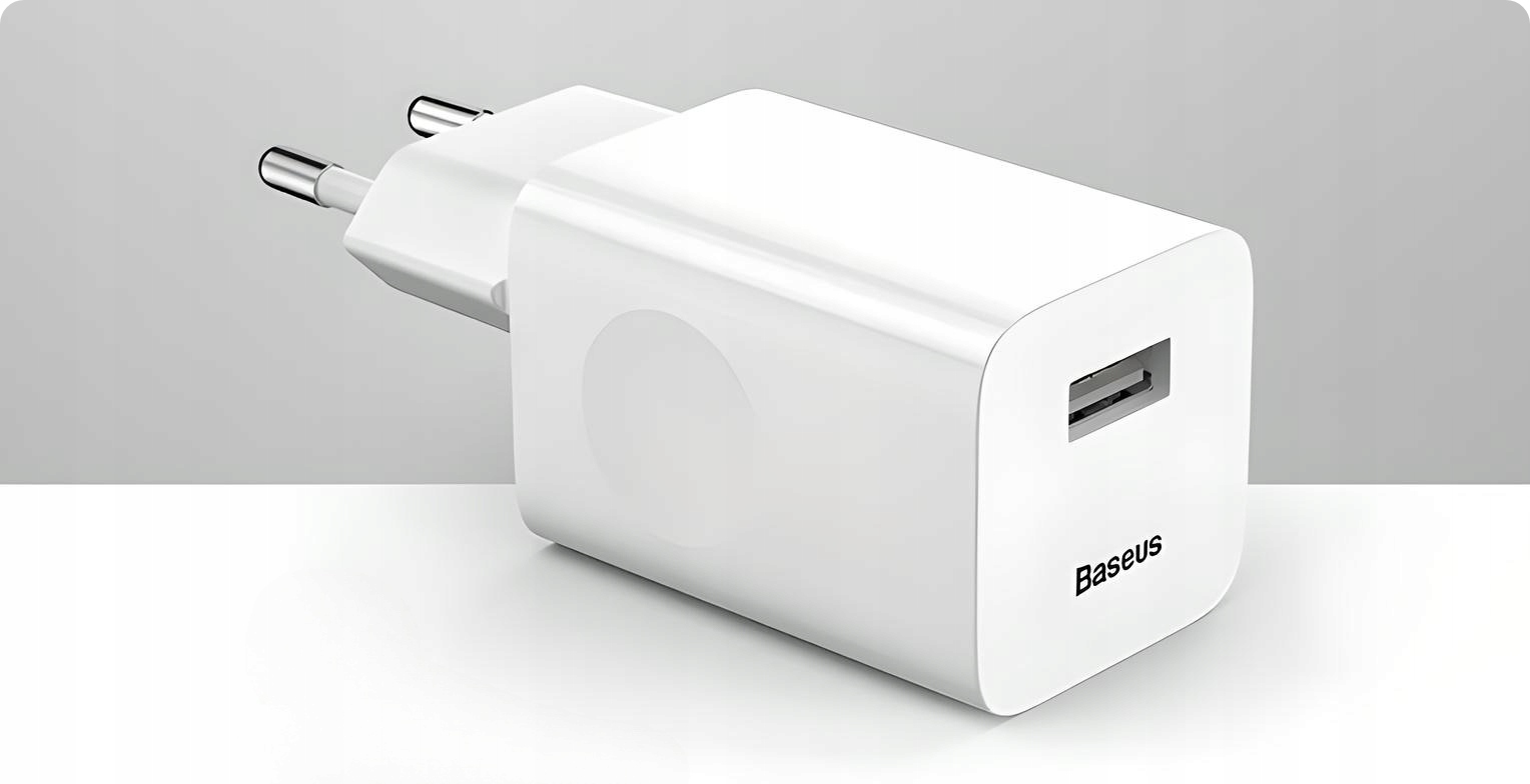 SZYBKA ŁADOWARKA SIECIOWA BASEUS ZASILACZ DO TELEFONU TABLETU USB-A 24W QC Zgodność ze standardem Quick Charge 1.0 Quick Charge 2.0 Quick Charge 3.0