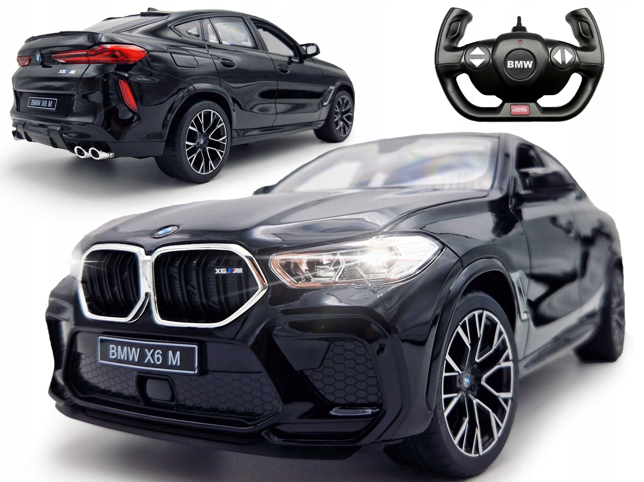 Samochód Zdalnie Sterowany Rc Duże Auto Na Pilot Bmw X6 M Ledy Rastar Bk